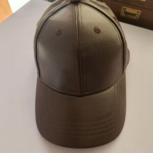 CITY HUNTER Chocolate Brown Faux Leather Velcro Hat